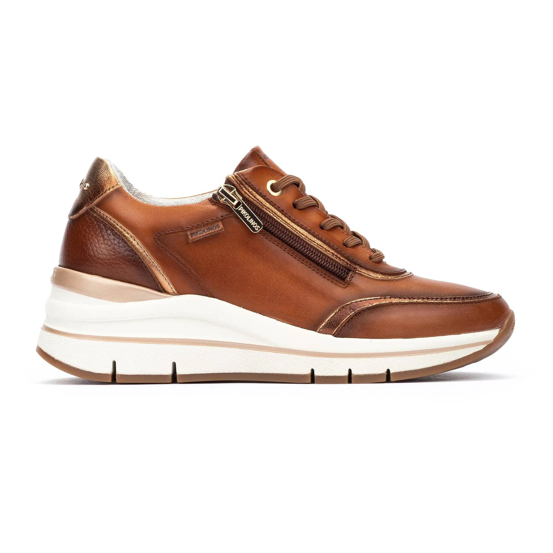 'Girona' women's lace-zip sneaker - Brown