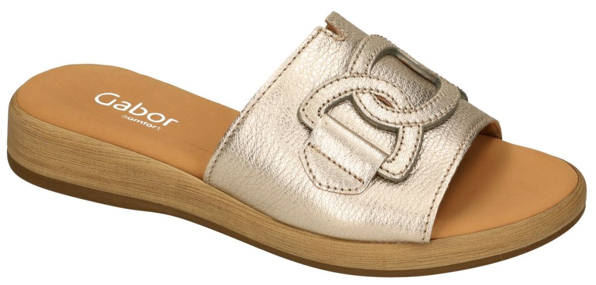 Damen-Slide-Sandale „22.731.62“ – Gold