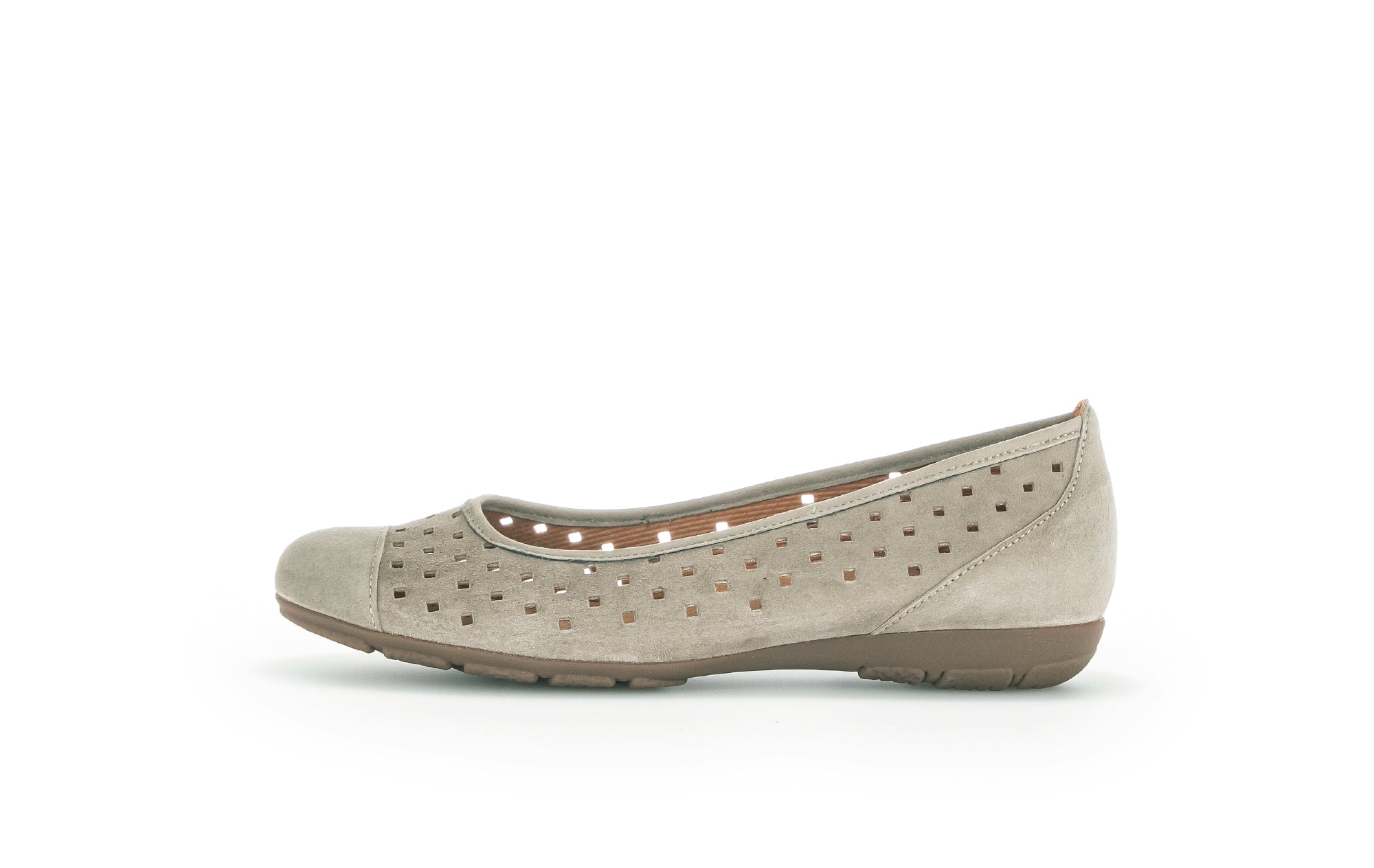 '24.169.31' dames geperforeerde zomerballerinapomp - grijs - Chaplinshoes'24.169.31' dames geperforeerde zomerballerinapomp - grijsGabor