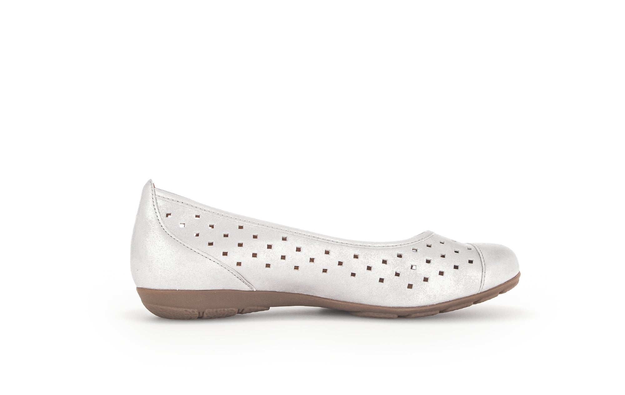 '24.169.69' women's perforated ballerina pump - light grey - Chaplinshoes'24.169.69' women's perforated ballerina pump - light greyGabor