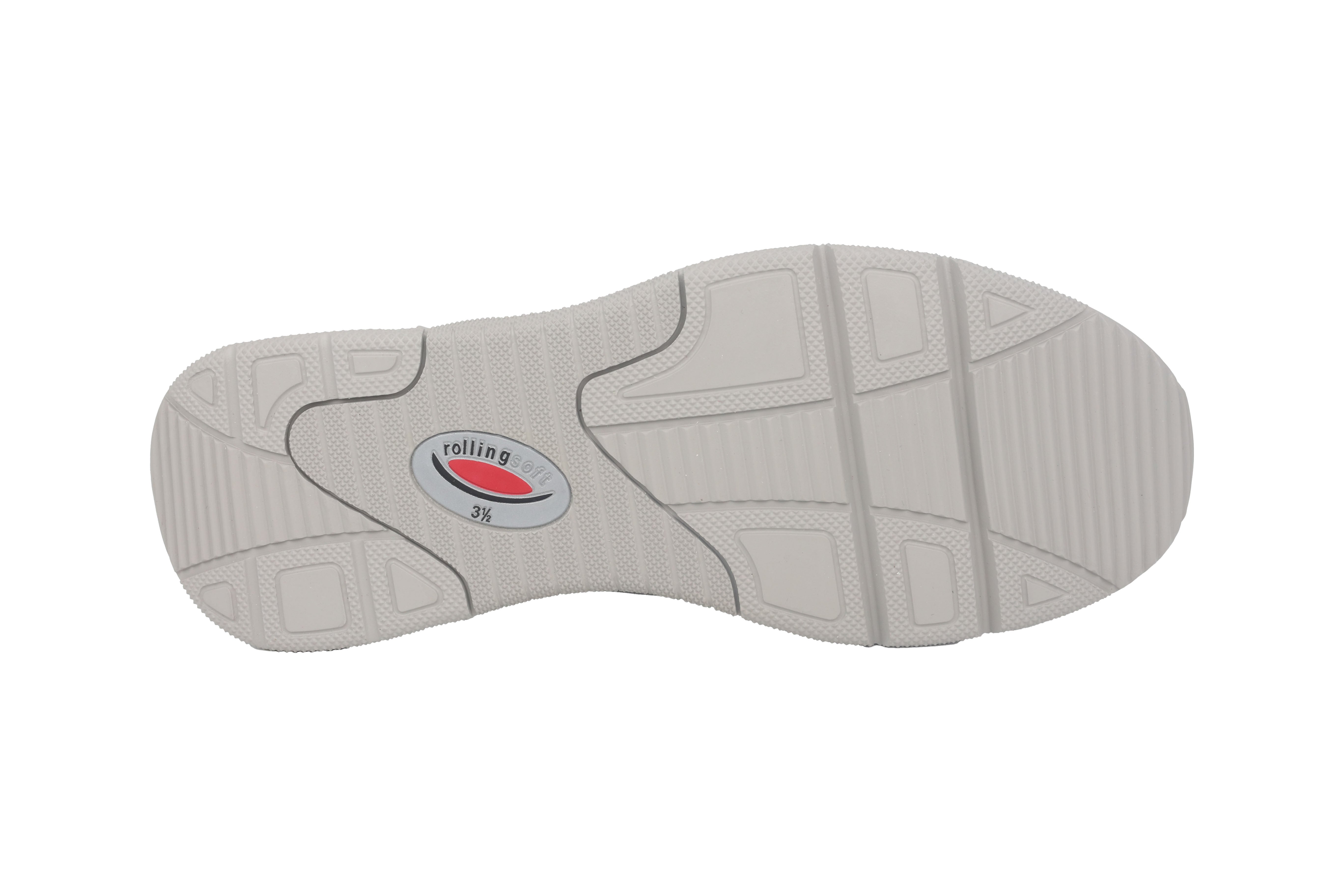 '26.895.51' wandelende damessneaker met veters - wit-blauwe mix