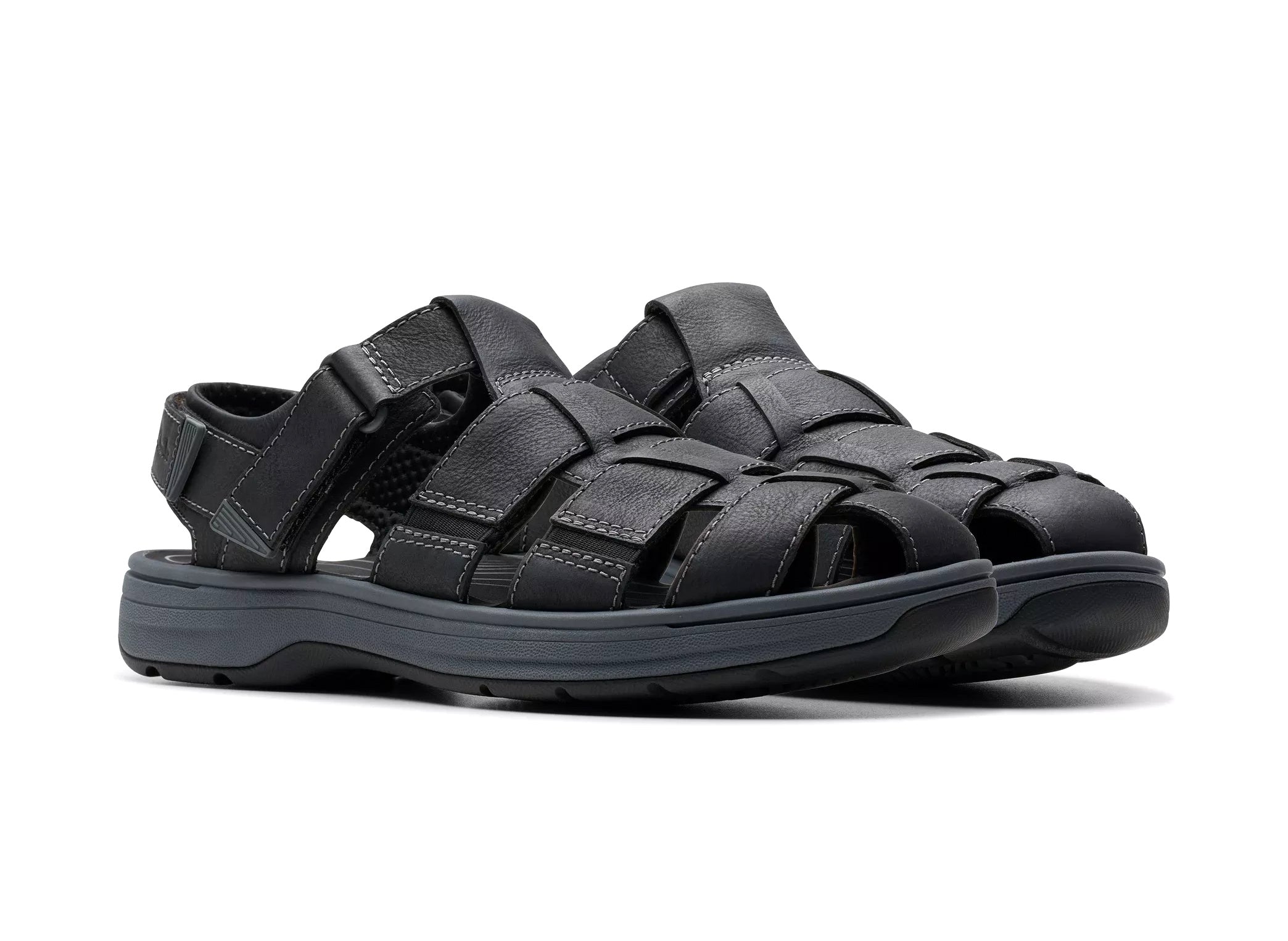 'Saltway Cove' men's semi-closed sandal - black