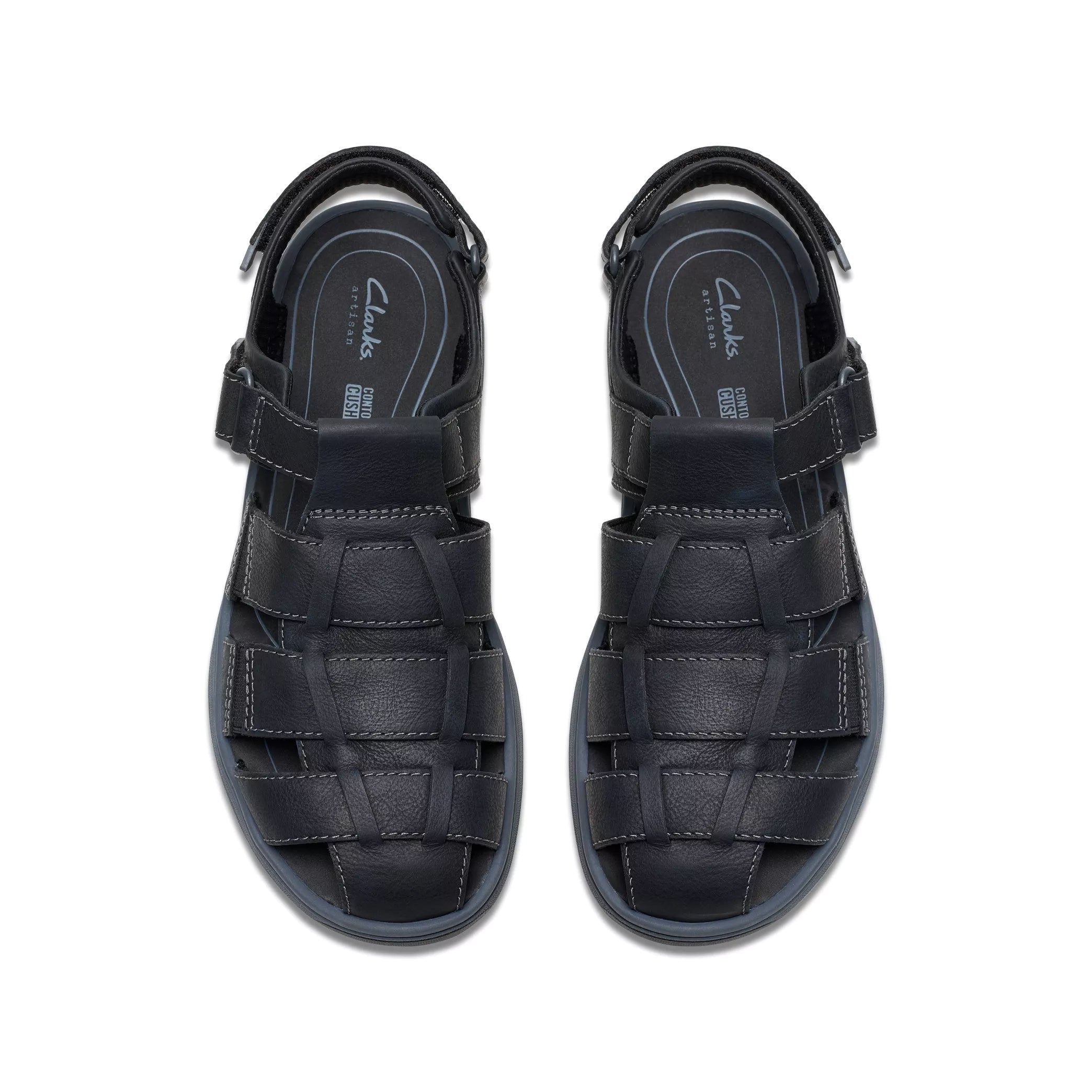 'Saltway Cove' men's semi-closed sandal - black