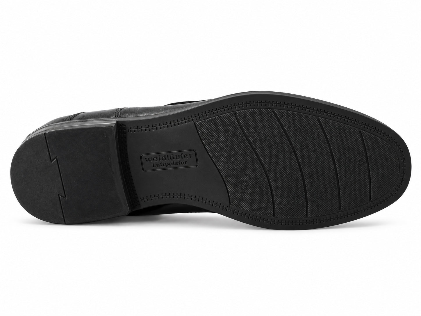 Sapato masculino 'Henry' de corte largo (H) com cadarço - preto
