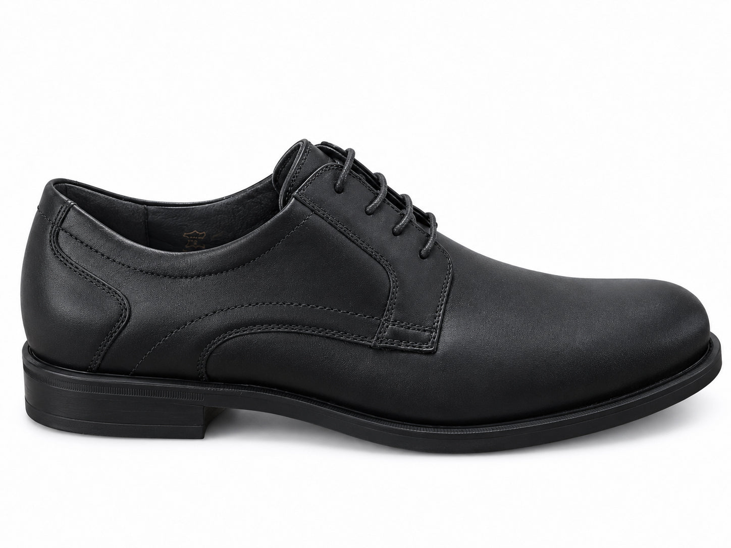 Sapato masculino 'Henry' de corte largo (H) com cadarço - preto