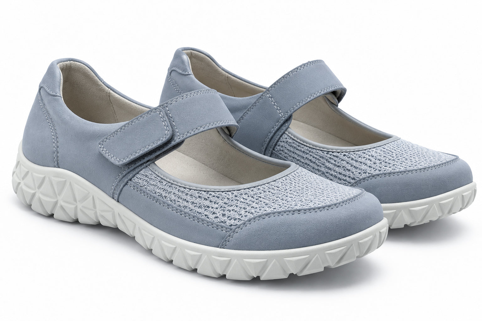 'Havy' Zapato de mujer con tira ancha (H) - azul