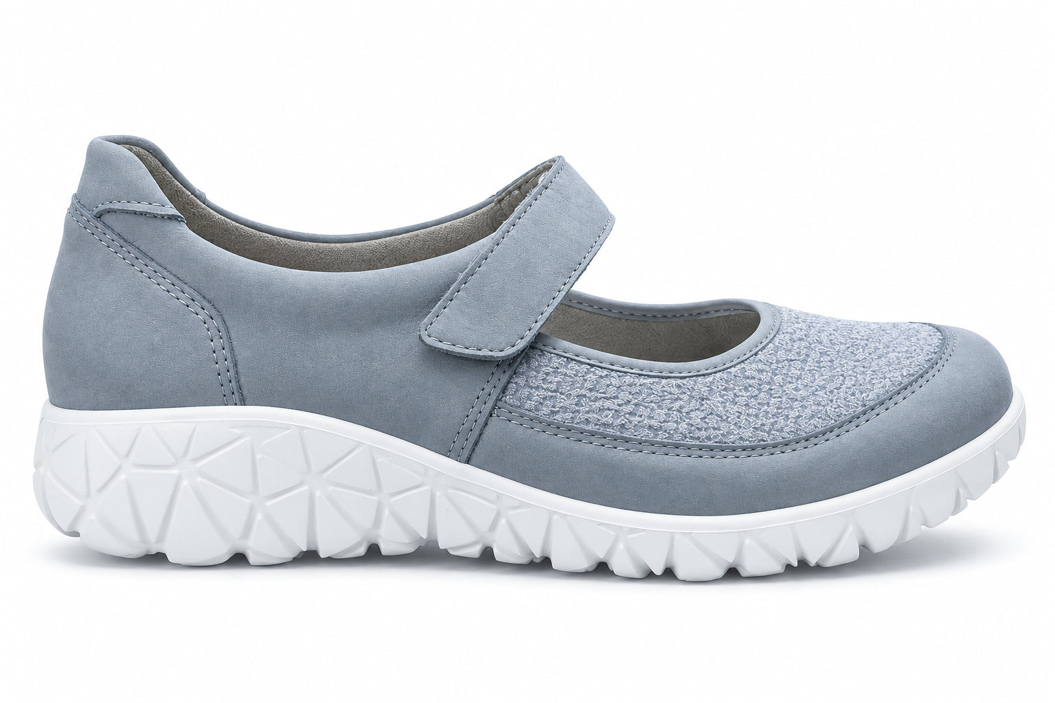 'Havy' Zapato de mujer con tira ancha (H) - azul