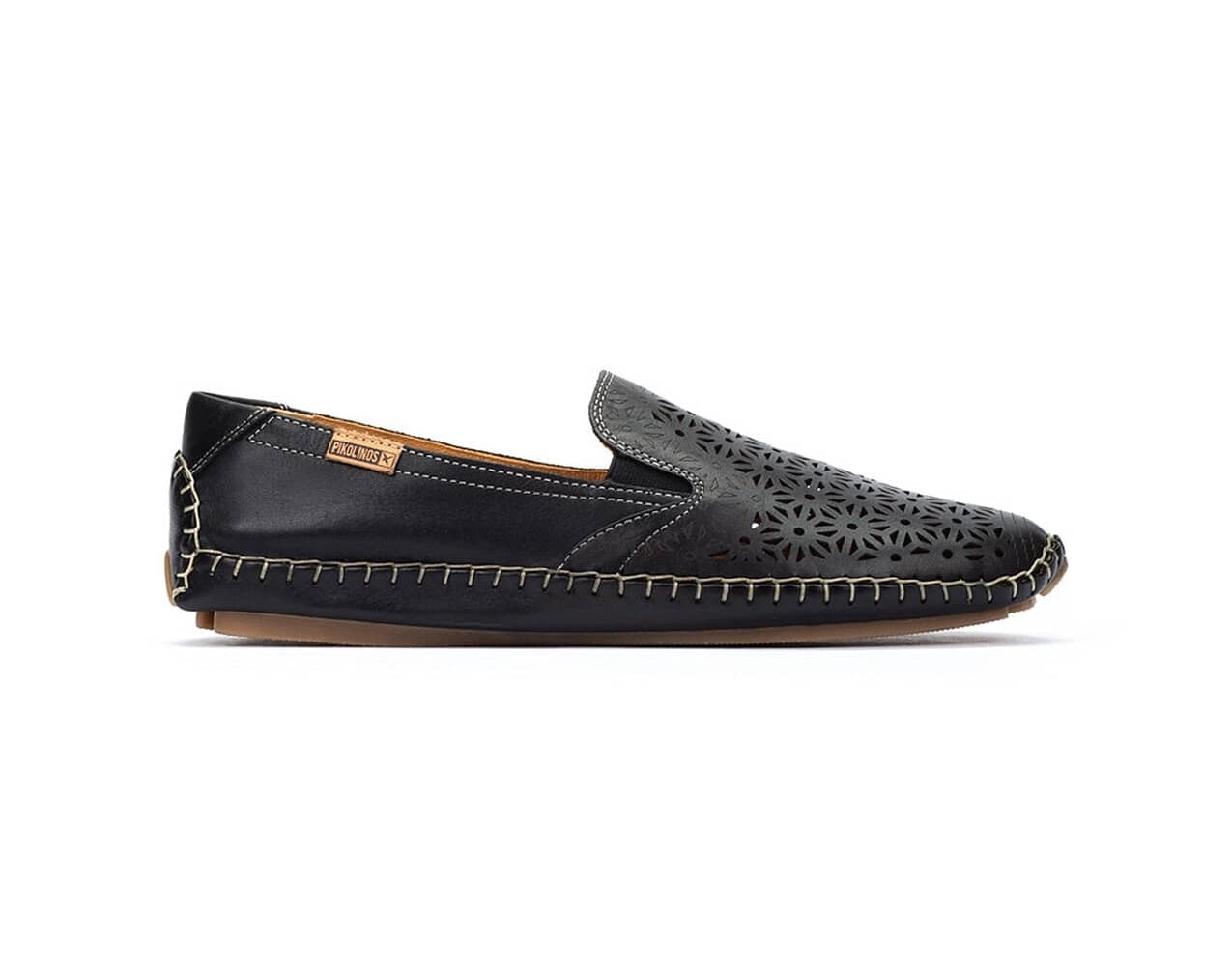 Geperforeerde damesloafer 'Jerez' - zwart