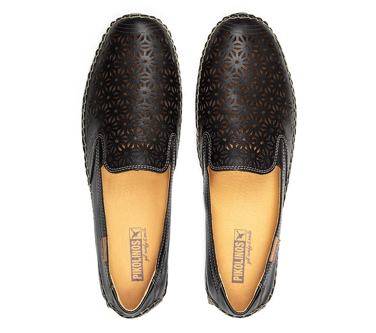 Geperforeerde damesloafer 'Jerez' - zwart