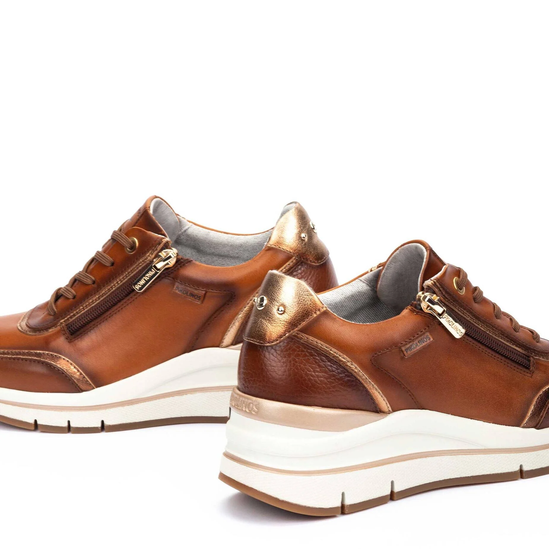 'Girona' women's lace-zip sneaker - Brown