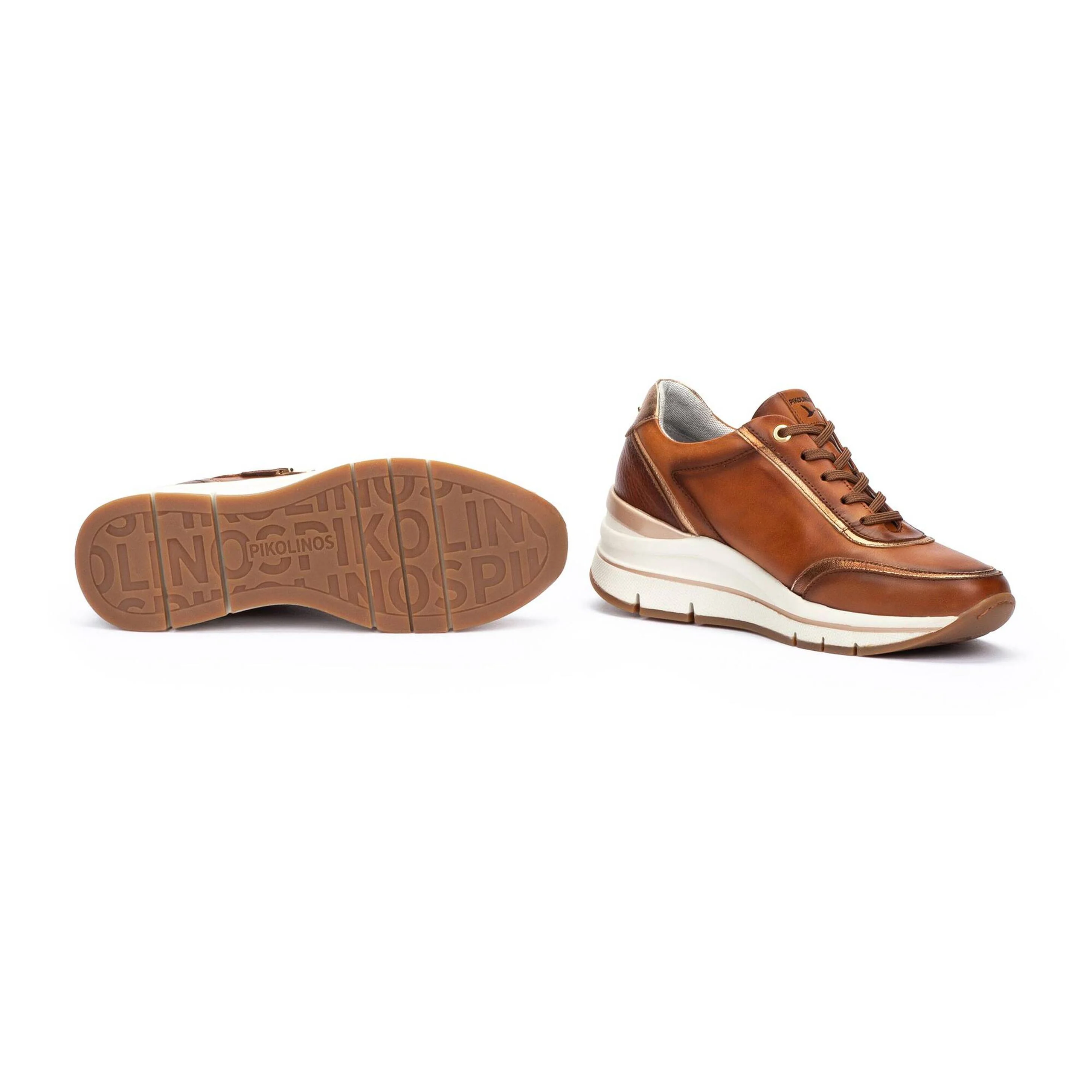 'Girona' women's lace-zip sneaker - Brown