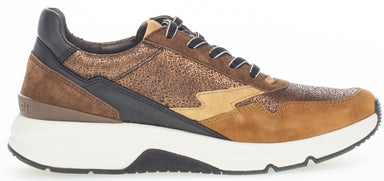 '76.898.44' dames sneaker met rollende veters en rits - Bruin mix - Chaplinshoes'76.898.44' damessneaker met rollende veters en rits - Bruin mixGabor