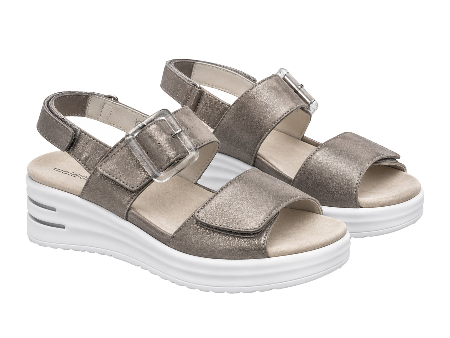 Weite Damensandale 'H-Dina' (H) – Silber