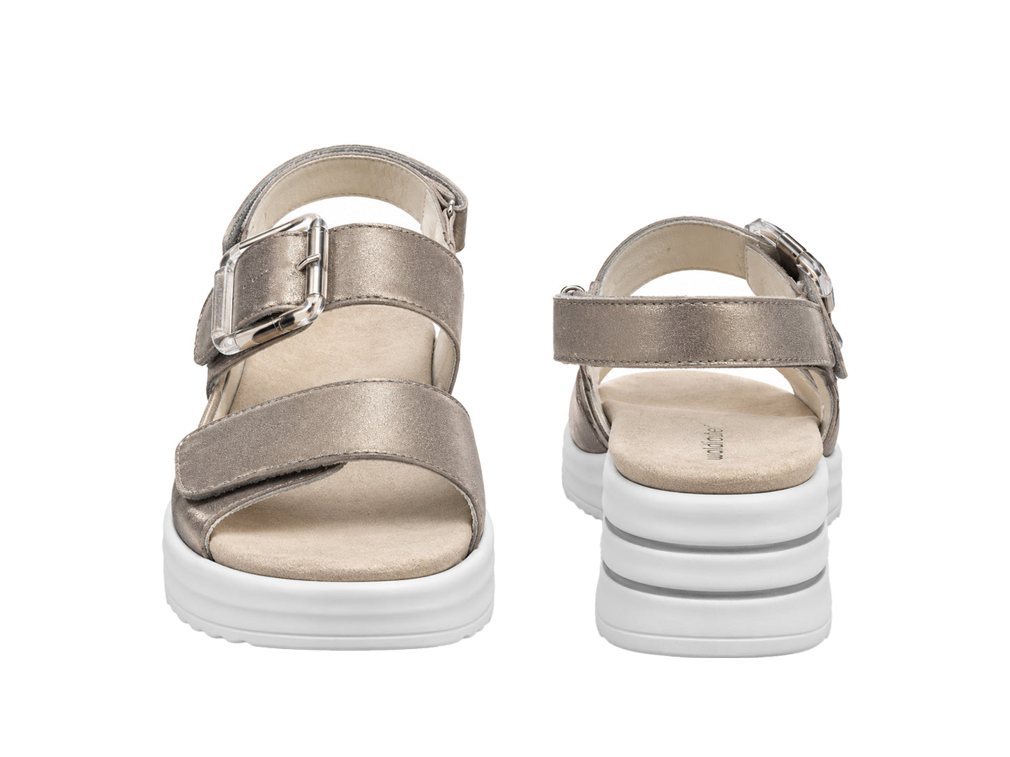 Weite Damensandale 'H-Dina' (H) – Silber