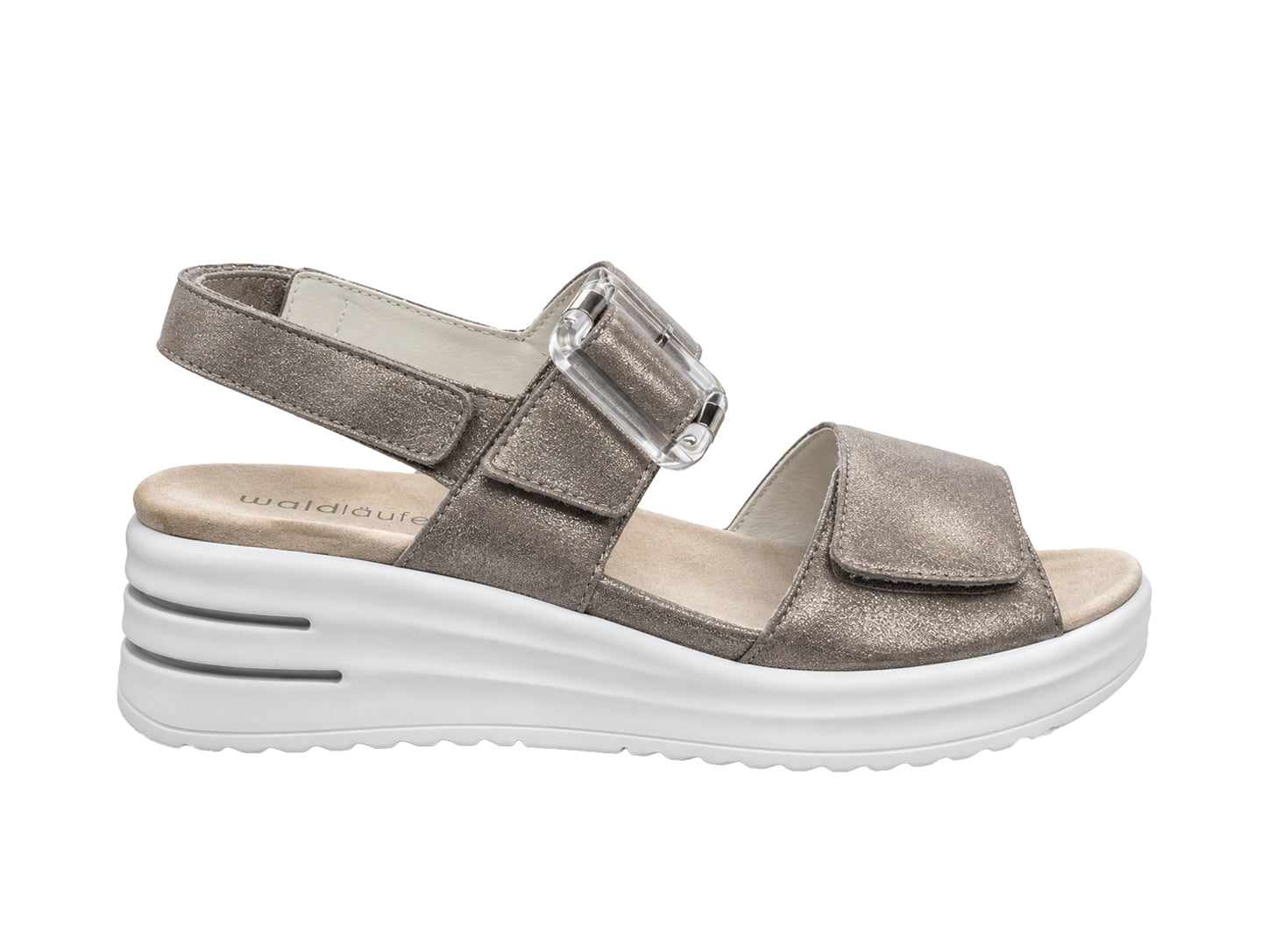 Weite Damensandale 'H-Dina' (H) – Silber