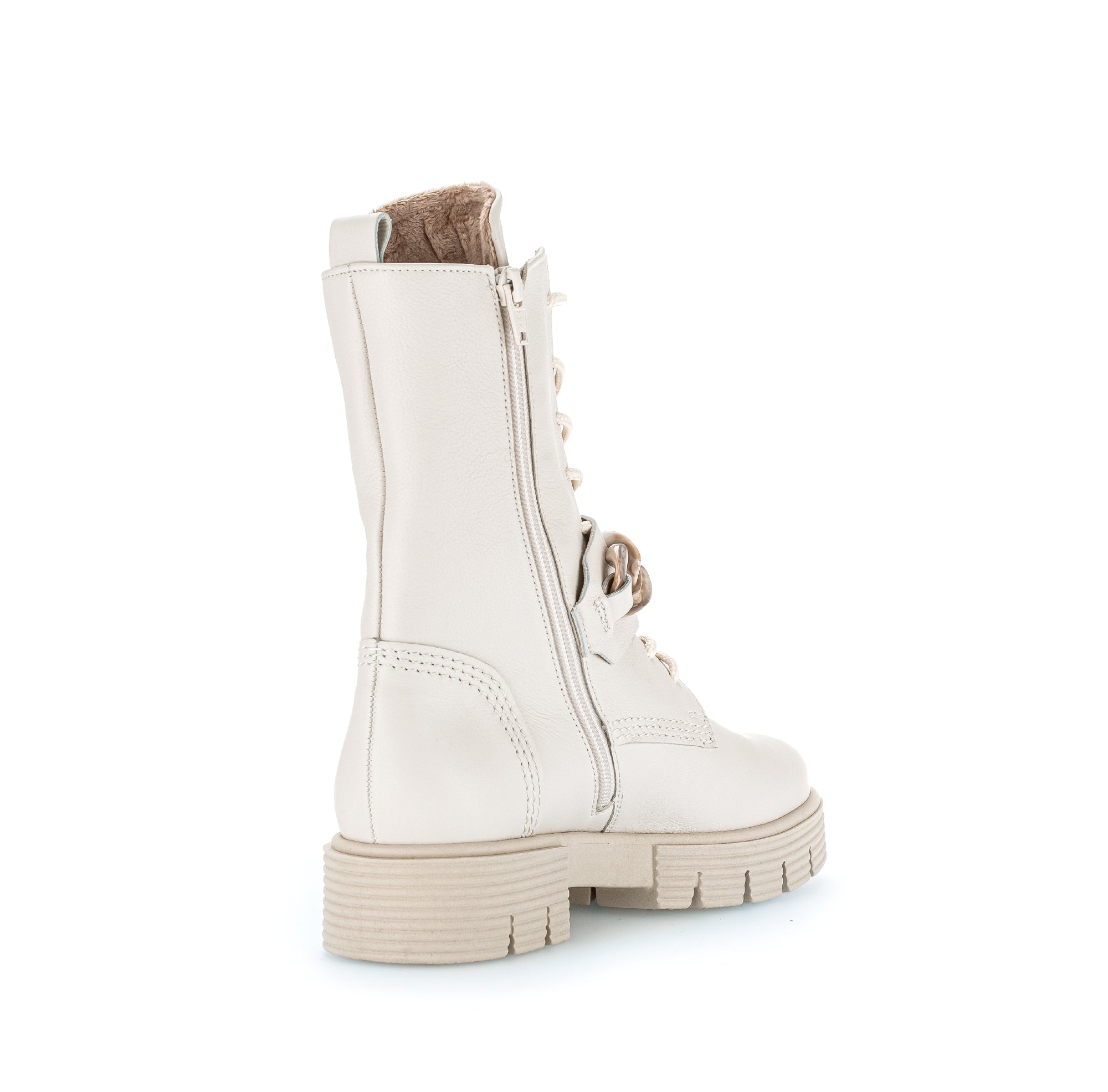 '92.743.61' women's wide fit (H) lace - zip boot - Off white - Chaplinshoes'92.743.61' women's wide fit (H) lace - zip boot - Off whiteGabor