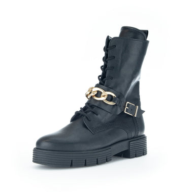 '92.743.67' women's wide fit (H) lace - zip boot - Black - Chaplinshoes'92.743.67' women's wide fit (H) lace - zip boot - BlackGabor