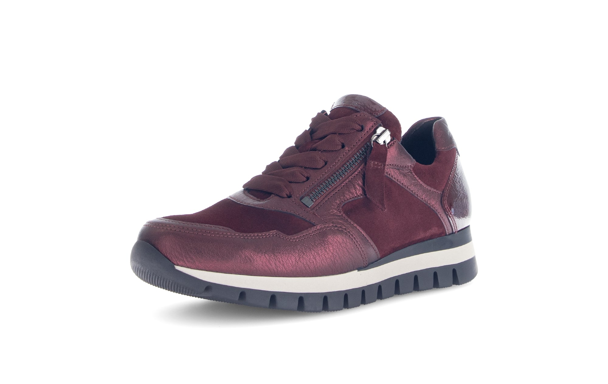 '76.438.38' damesneaker med bred pasform (H) med blonder og lynlås - Lilla