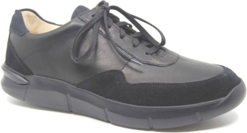 'George' men's walking rolling lace-up sneaker - Black