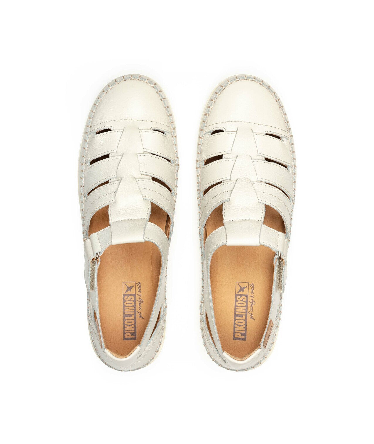 Halboffene Damensandale 'Soller' – gebrochenes Weiß