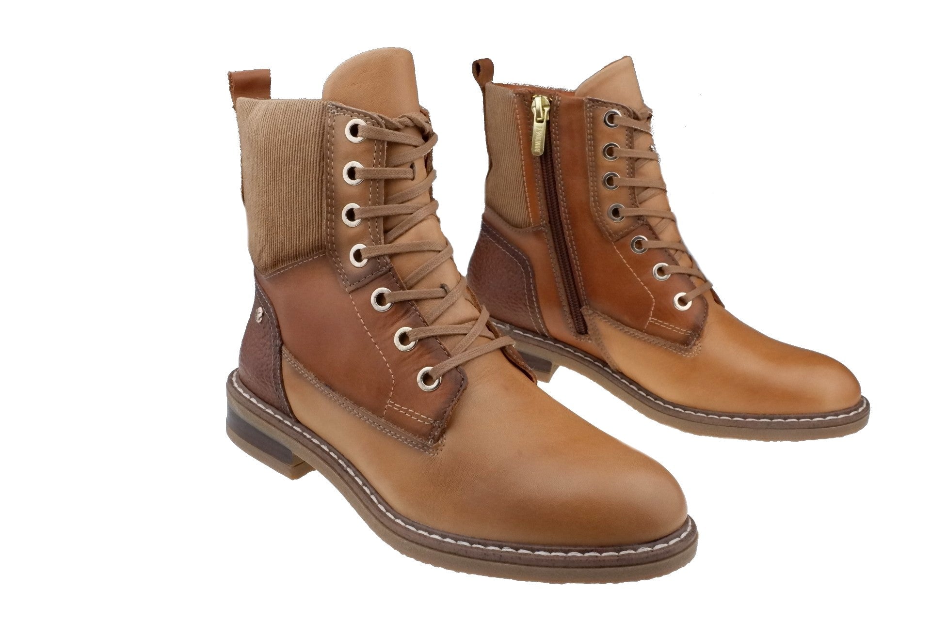 'Aldaya' women's lace - zip boot - Brown almond - Chaplinshoes'Aldaya' women's lace - zip boot - Brown almondPikolinos