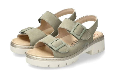 Ergonomische damessandaal 'Amira' met brede pasvorm (H) - groen - ChaplinshoesErgonomische damessandaal 'Amira' met brede pasvorm (H) - groenMephisto