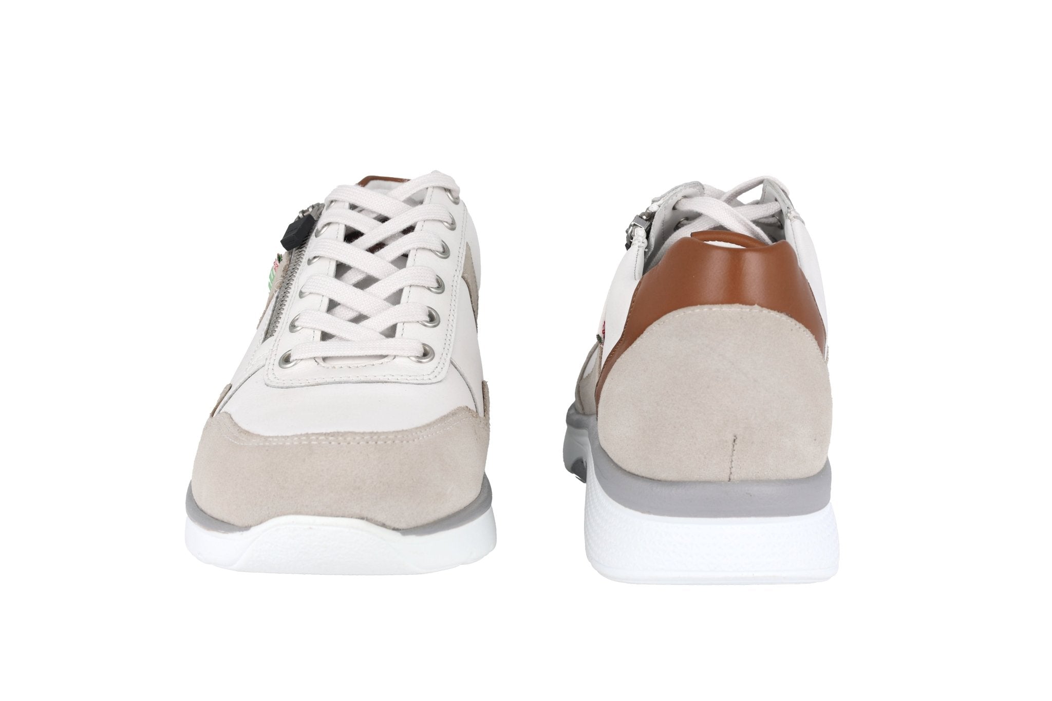 'Amory' herensneaker met brede pasvorm (H}) - grijs wit - Chaplinshoes'Amory' herensneaker met brede pasvorm (H}) - grijs witMephisto