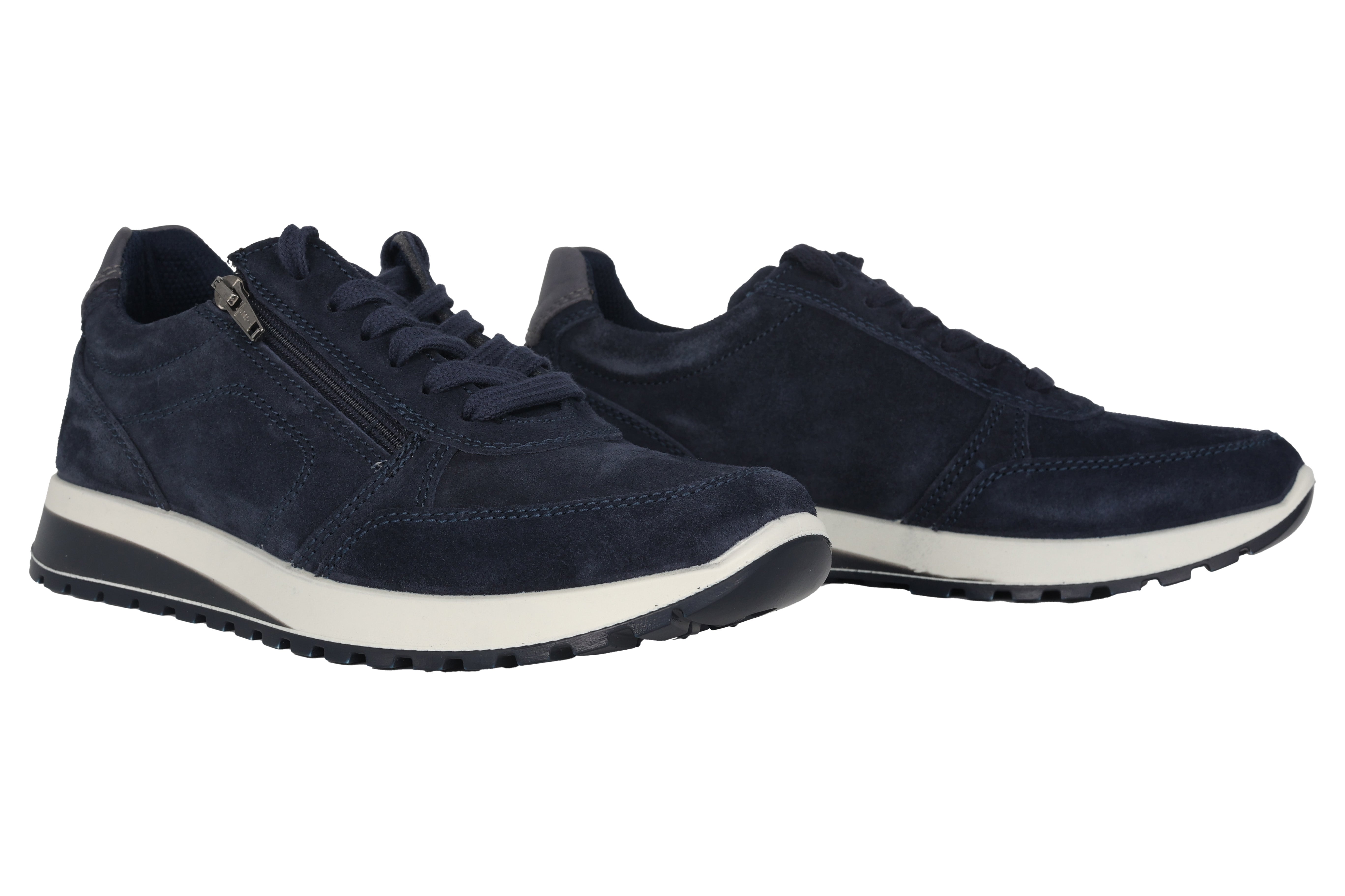 Sneaker da uomo con calzata larga (H) zip e lacci 'Matteo' - Blu