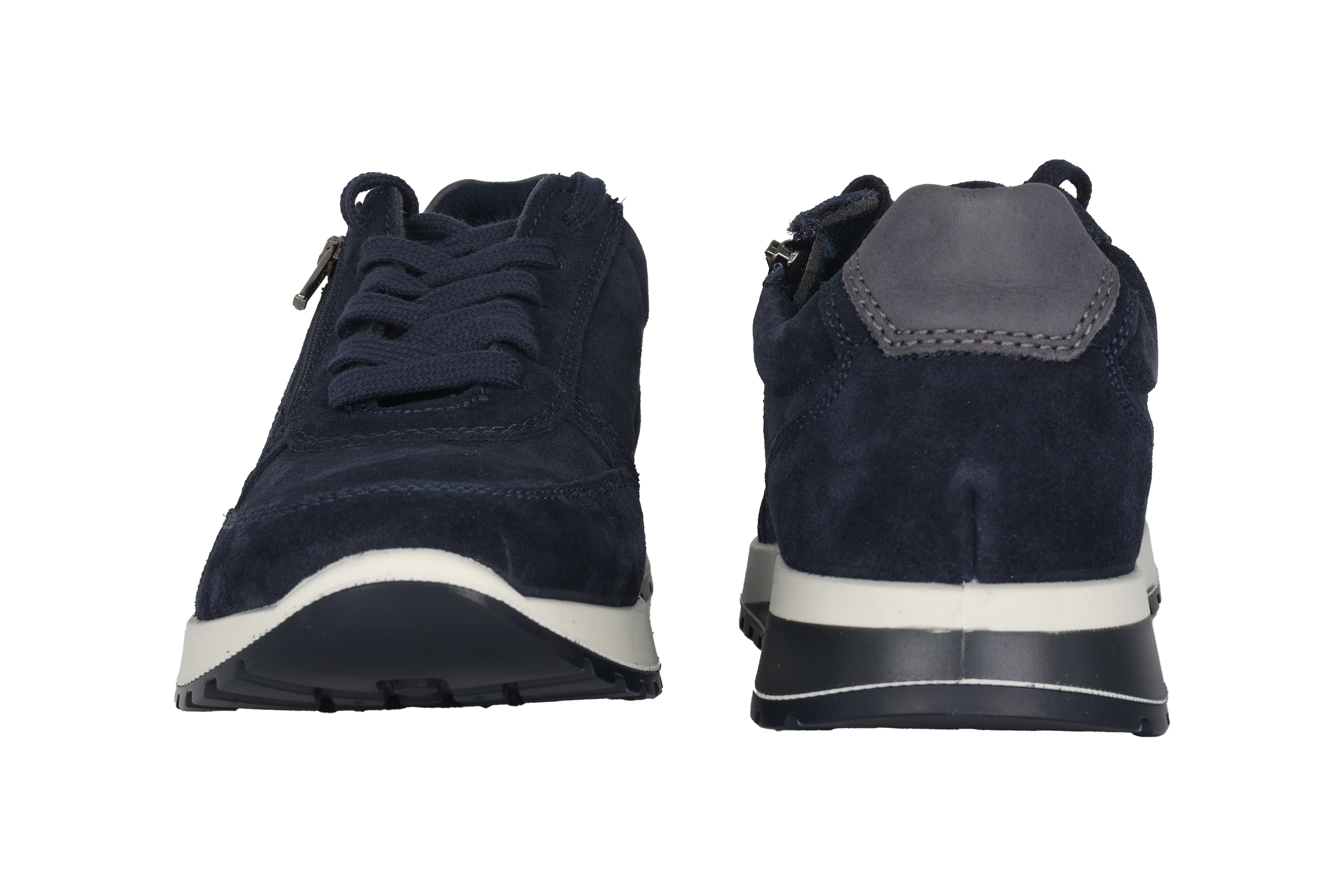 Sneaker da uomo con calzata larga (H) zip e lacci 'Matteo' - Blu