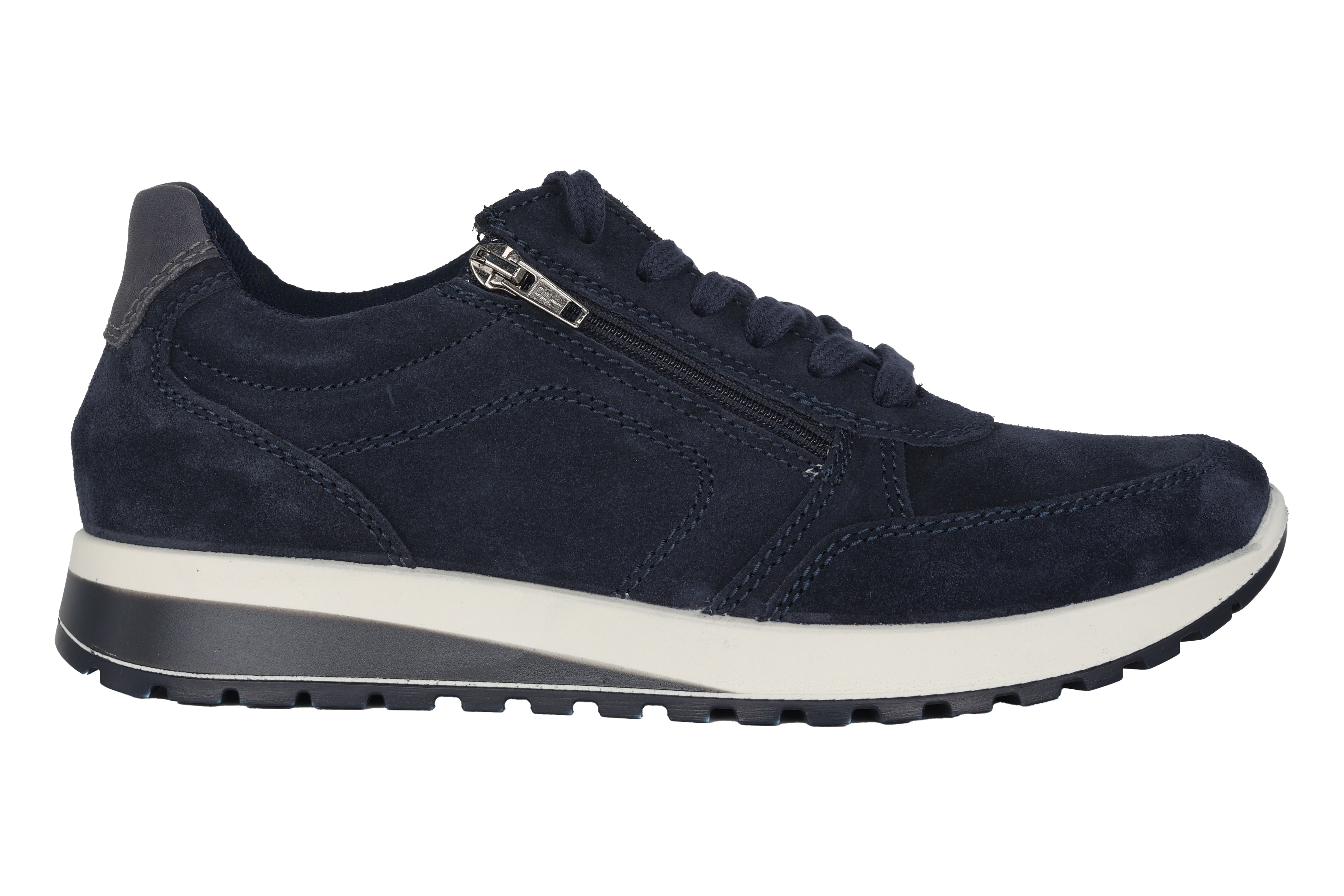 Sneaker da uomo con calzata larga (H) zip e lacci 'Matteo' - Blu