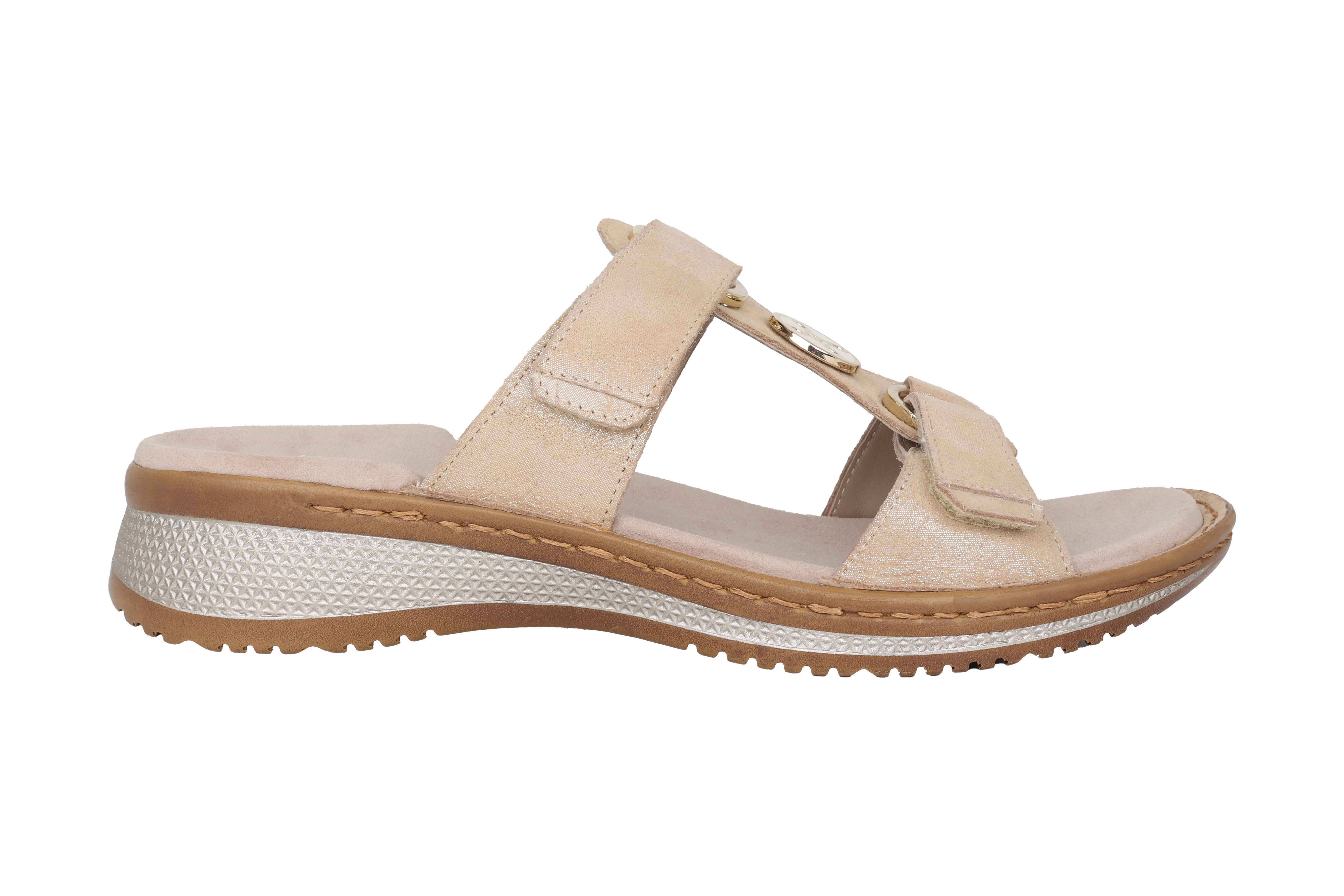 Sandalo sabot con doppio cinturino 'Hawaii' da donna - Beige