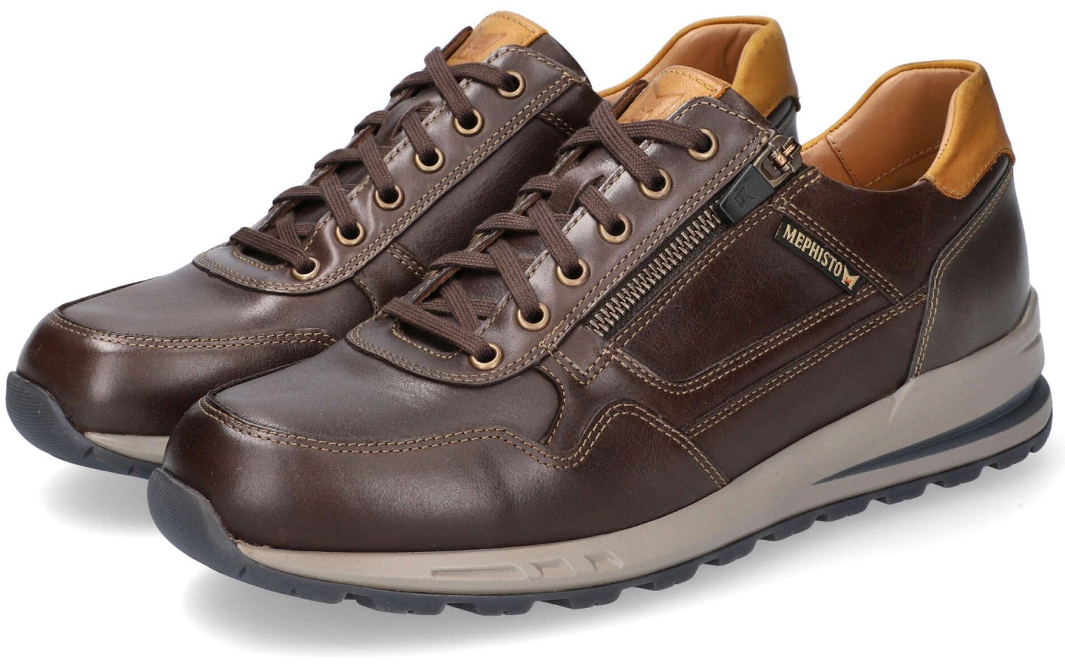 'Bradley' heren sneaker met veters - bruin mix - Chaplinshoes'Bradley' herensneaker met veters - bruin mixMephisto
