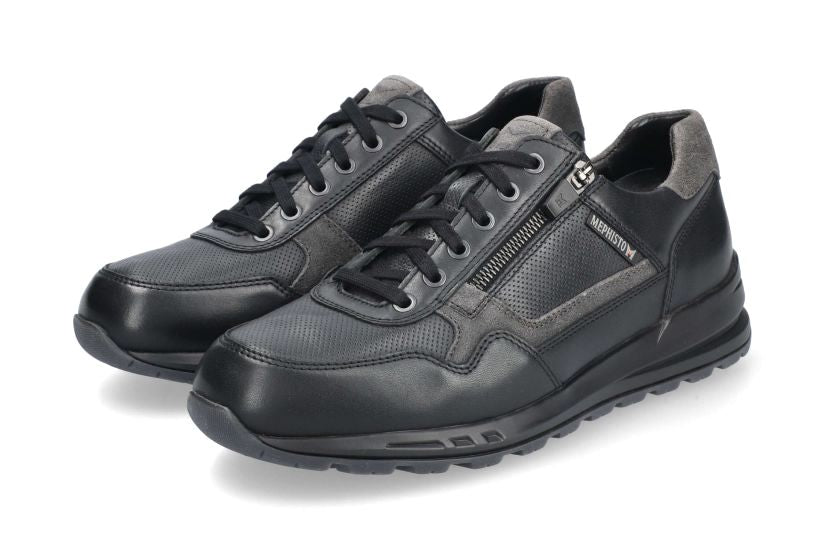 'Bradley' men's lace - zip sneaker - Black - Chaplinshoes'Bradley' men's lace - zip sneaker - BlackMephisto