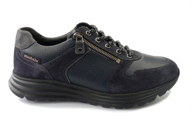 Brayan' ergonomische herenschoen met brede pasvorm (H) met veters - rits - Blauw - ChaplinshoesBrayan' ergonomische herenschoen met brede pasvorm (H) met veters - ritssluiting - BlauwMephisto