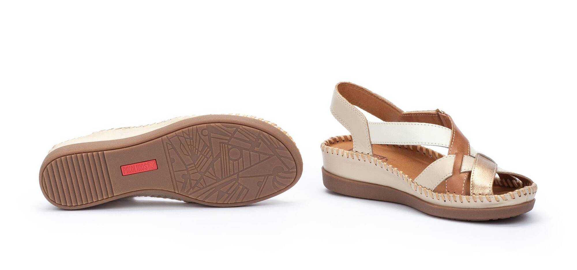 'Cadaques' women's sandal - Off white mix - Chaplinshoes'Cadaques' women's sandal - Off white mixPikolinos