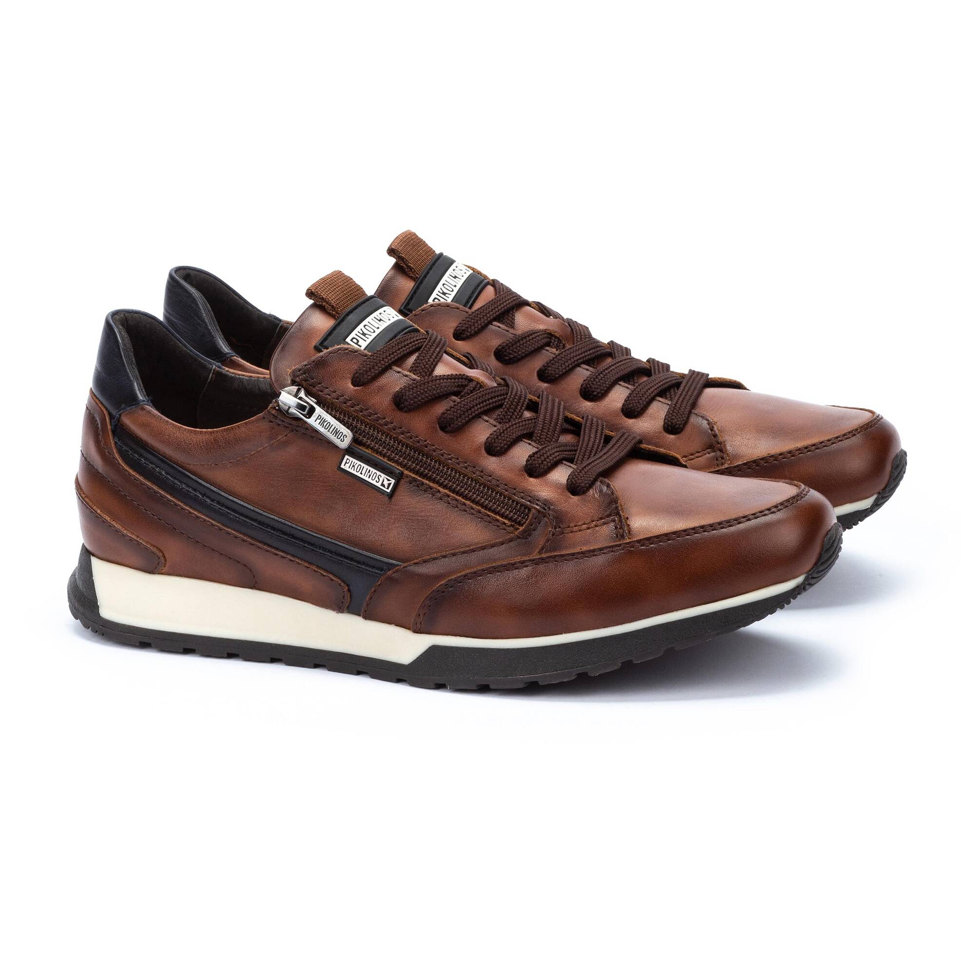 'Cambil' men's lace - zip sneaker - brown - Chaplinshoes'Cambil' men's lace - zip sneaker - brownPikolinos