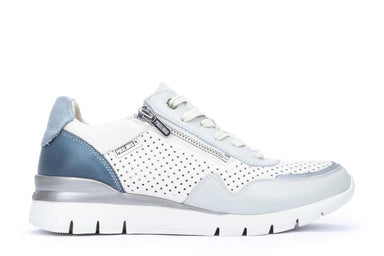 Geperforeerde damessneaker 'Cantabria' - Wit mix - ChaplinshoesGeperforeerde damessneaker 'Cantabria' - Witte mixPikolinos