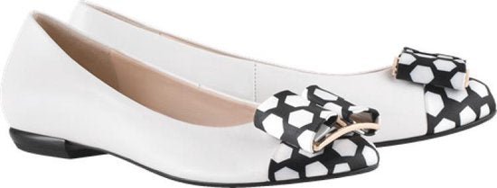 'Coco' women's ballerina pump - White black mix - Chaplinshoes'Coco' women's ballerina pump - White black mixHögl
