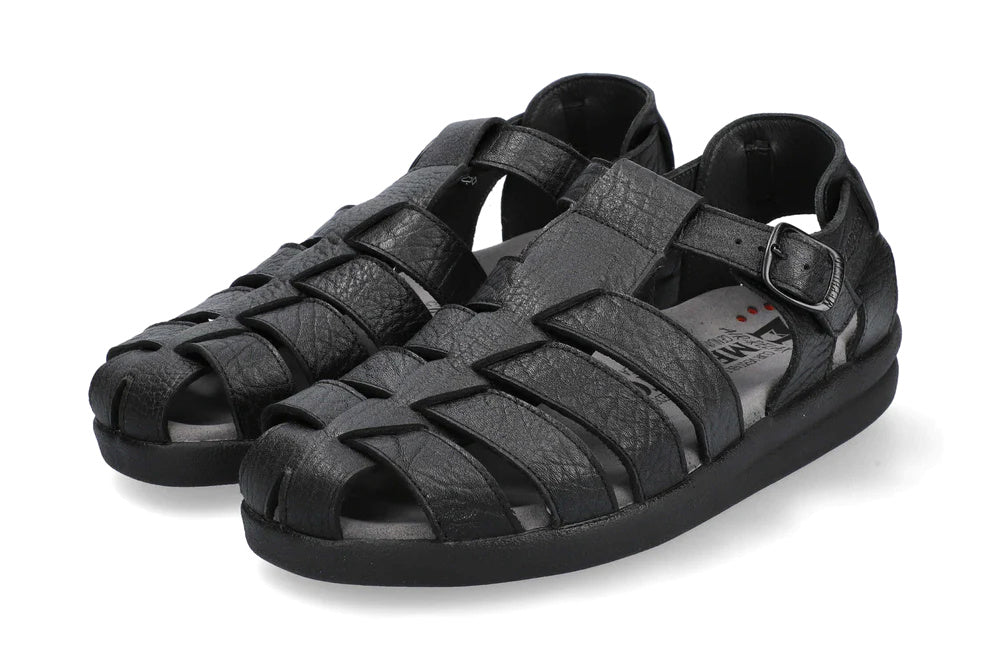 'Sam' men's semi closed sandal - black