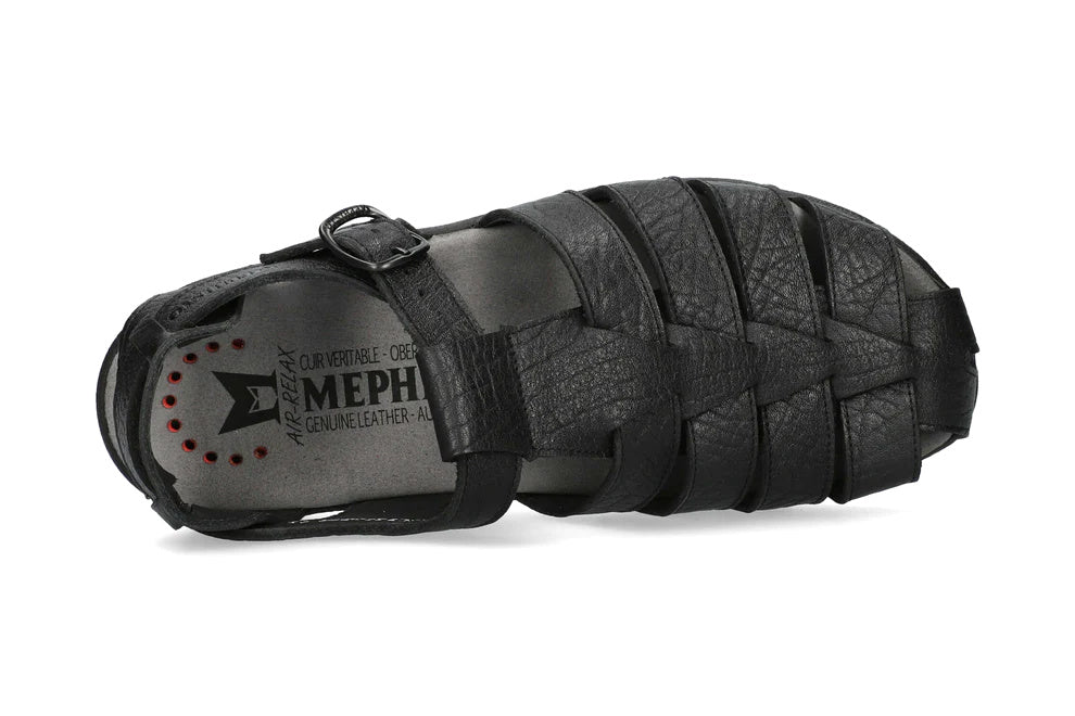 'Sam' men's semi closed sandal - black