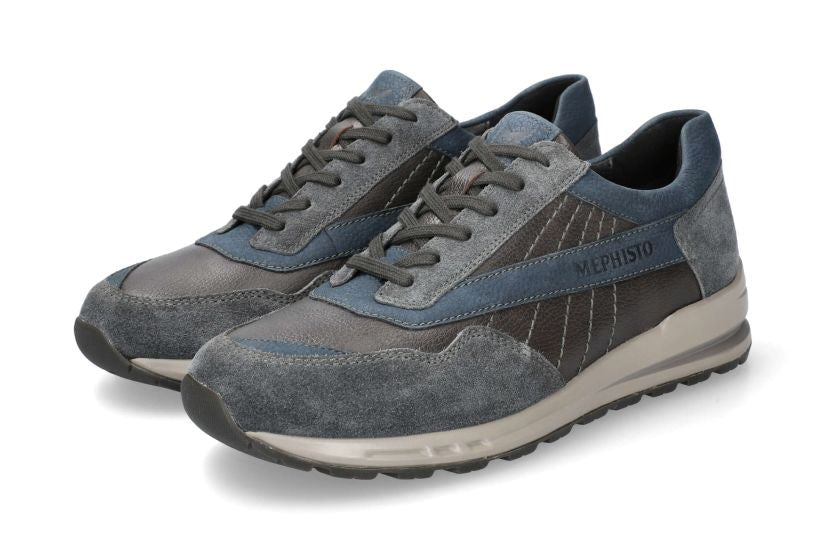 Zapatilla ergonómica de hombre con cordones 'Barth' - Gris Azul