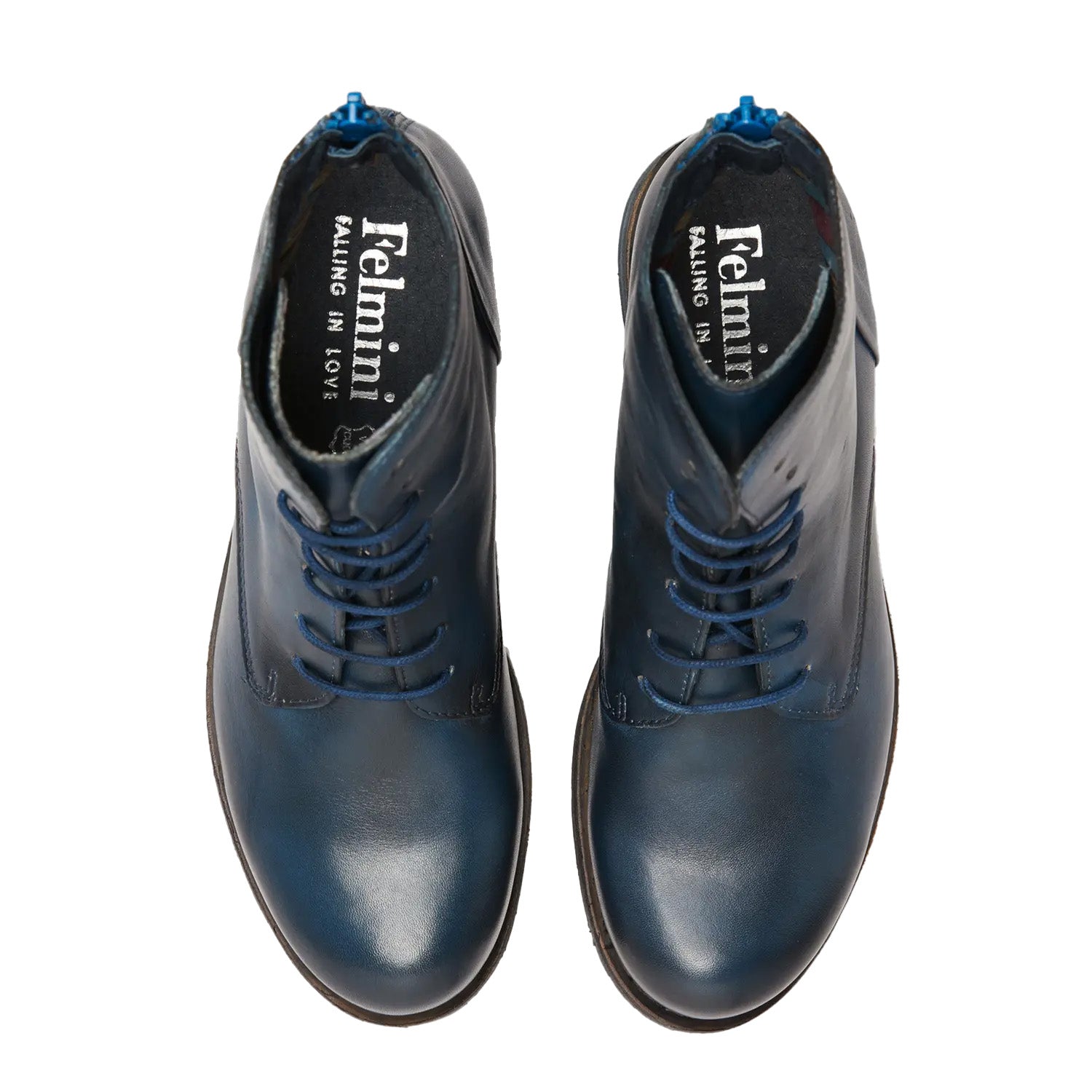 'Beja' women's lace-up ankle boot - blue