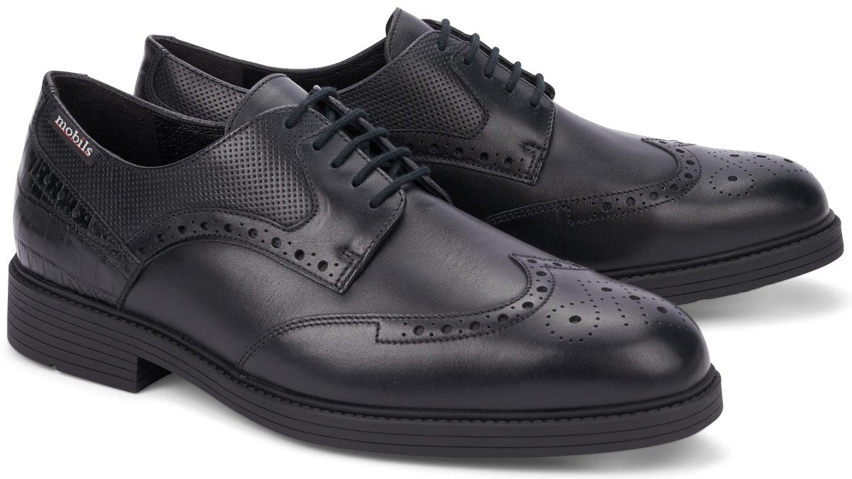 Zapato con cordones para hombre 'FERNAND' ergonómico de corte ancho (H) - Negro - ChaplinshoesZapato con cordones para hombre ergonómico de corte ancho (H) 'FERNAND' - NegroMephisto