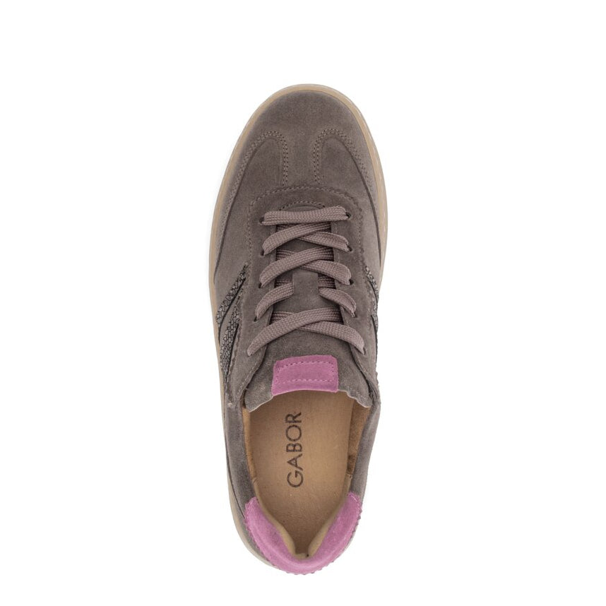 Sapato feminino com cadarço '6018.01.011' - cinza