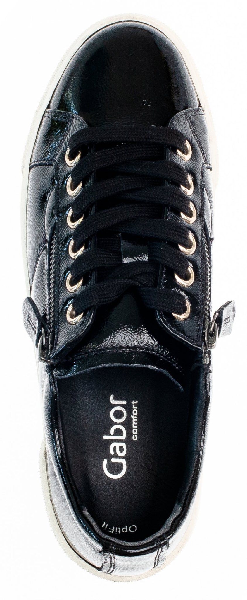 Gabor 76.538.97 Dames Sneakers - Zwart - Lakleer - ChaplinshoesGabor 76.538.97 Dames Sneakers - Zwart - LakleerGabor