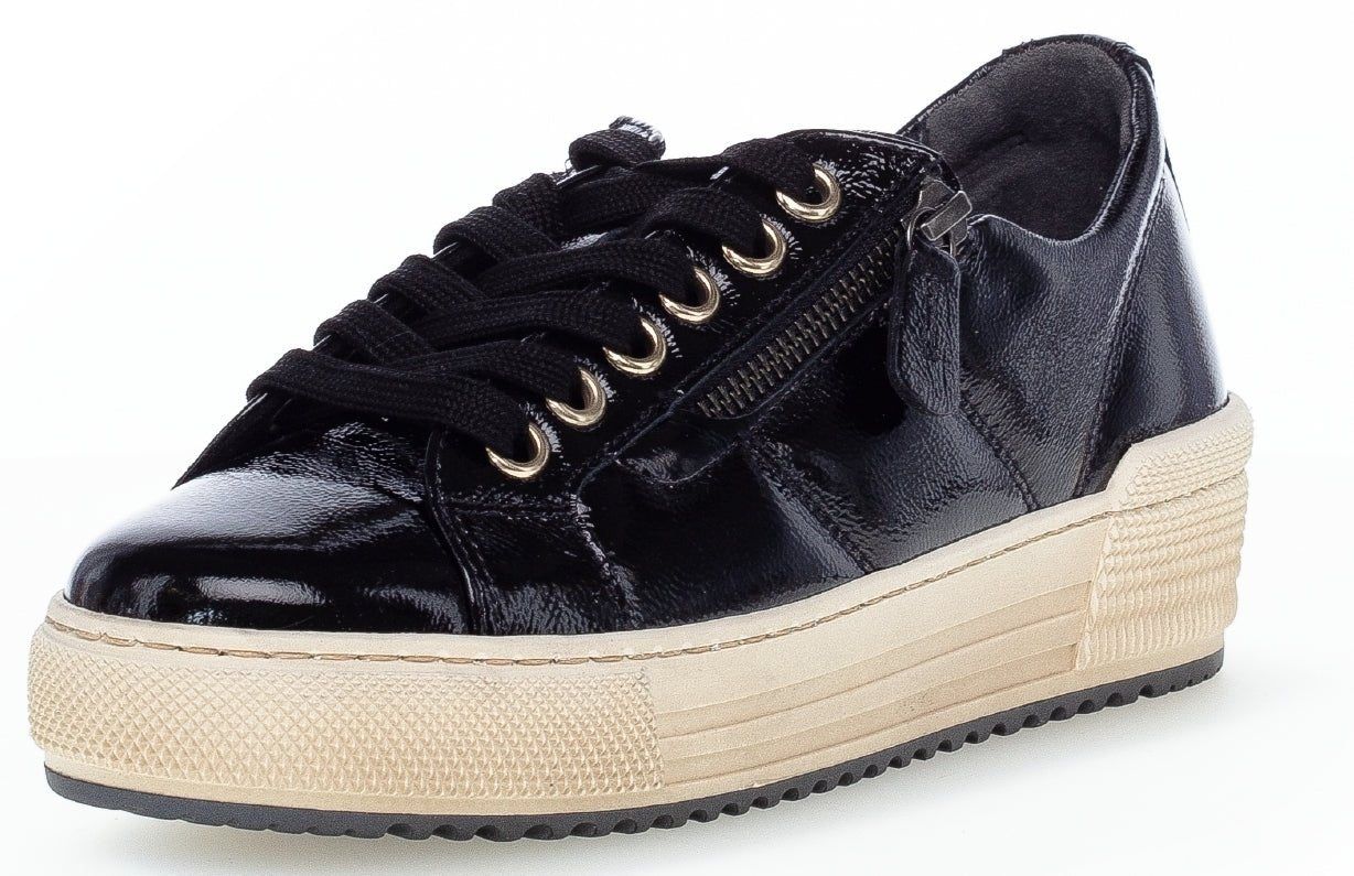 Gabor 76.538.97 Dames Sneakers - Zwart - Lakleer - ChaplinshoesGabor 76.538.97 Dames Sneakers - Zwart - LakleerGabor