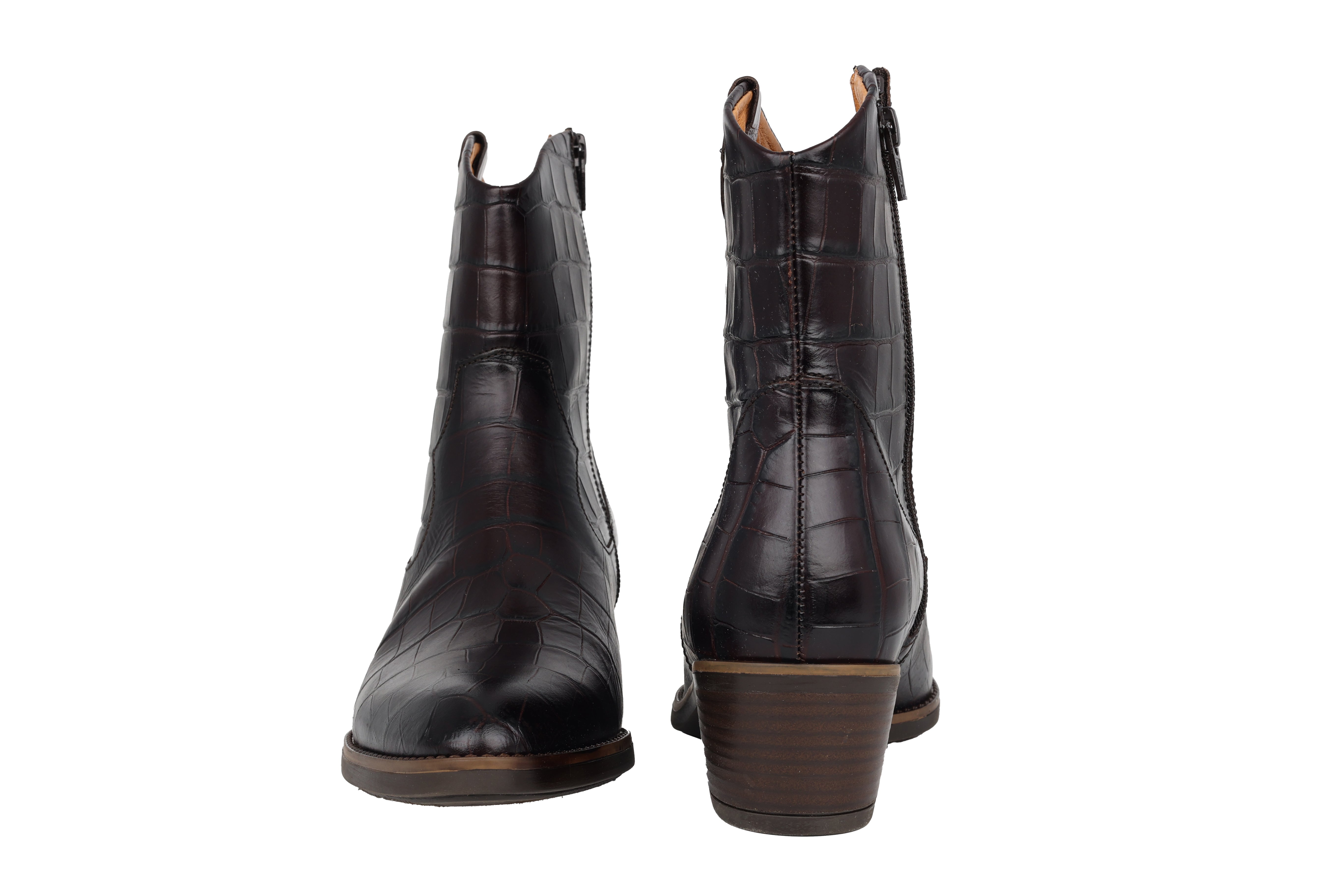 Dameslaars '31.600.53' cowboy-type - donkerbruine croco