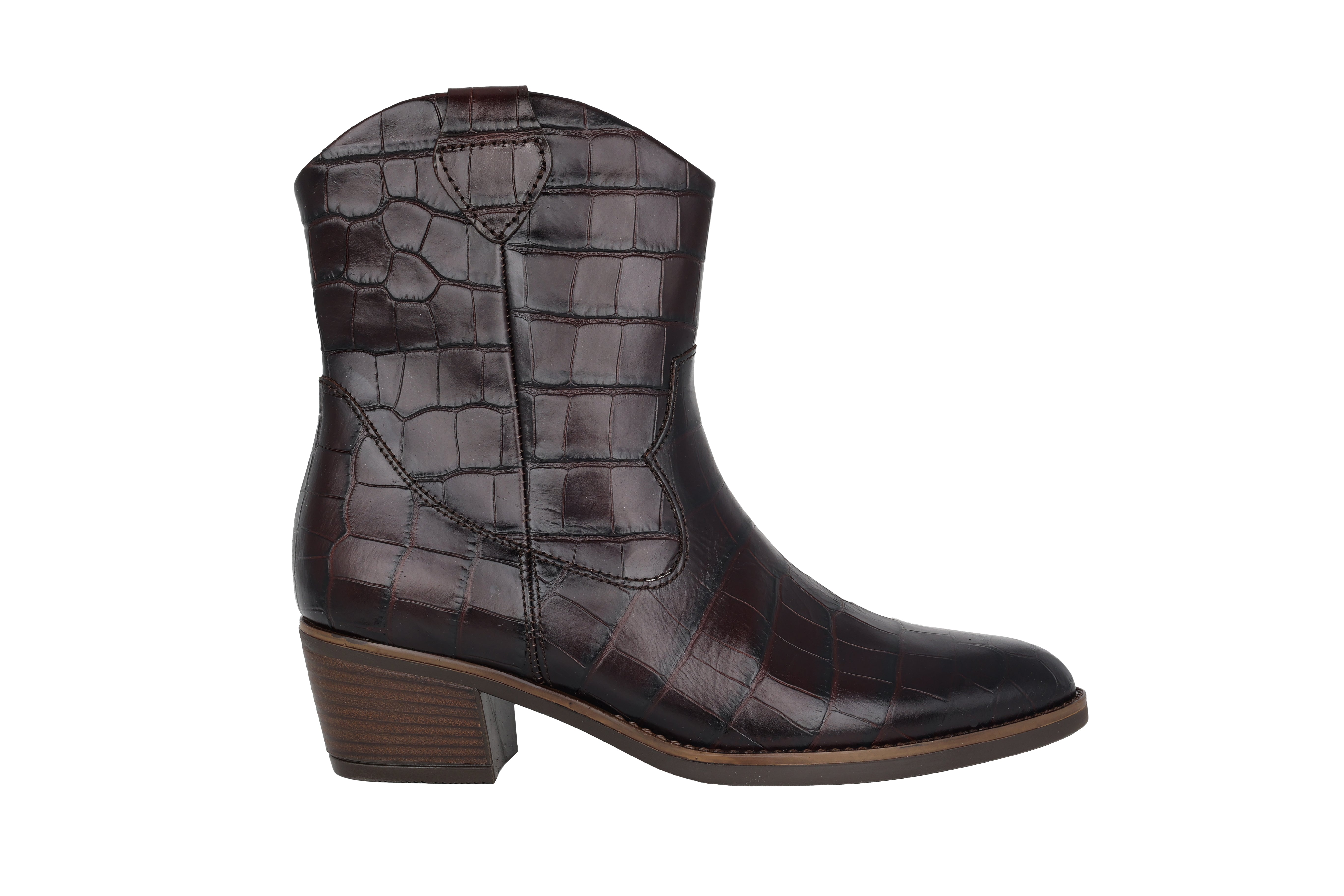 Dameslaars '31.600.53' cowboy-type - donkerbruine croco