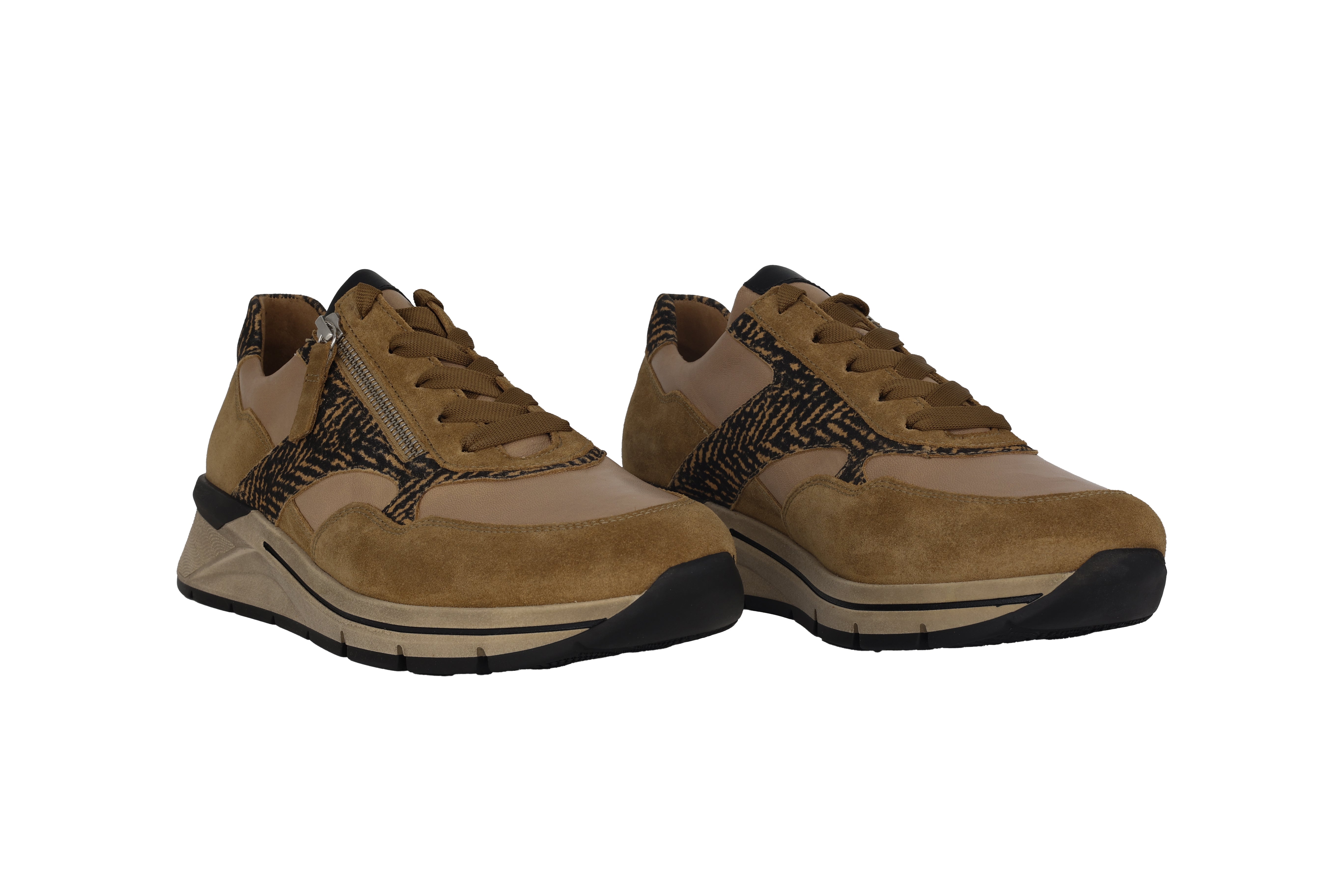 '76.586.51' Basket large (H) à lacets et zip pour femme - Mélange beige