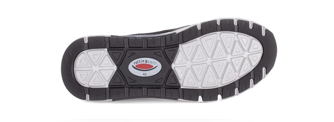 '76.986.47' wandelende damessneaker met veters - Zwart